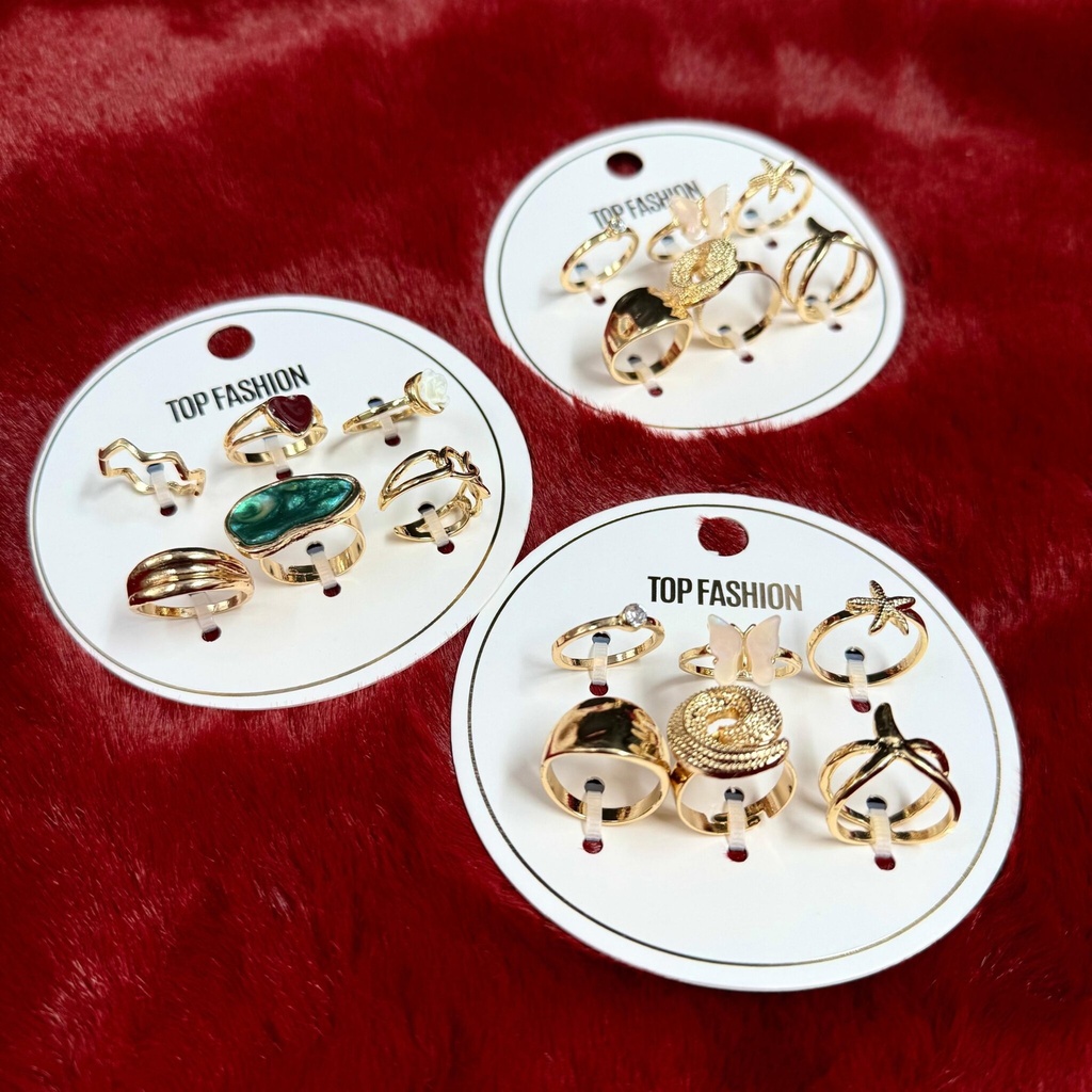 SET DE ANILLOS DRADO X6PARES. *12