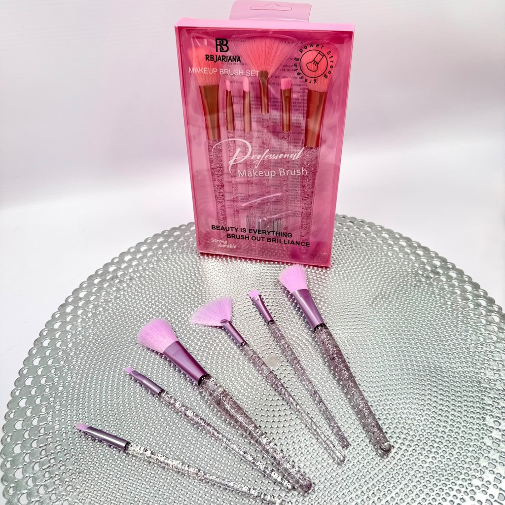 [PY-C-2878] SET BROCHAS DE MAQUILLAJE GLITTER X5PCS. *12