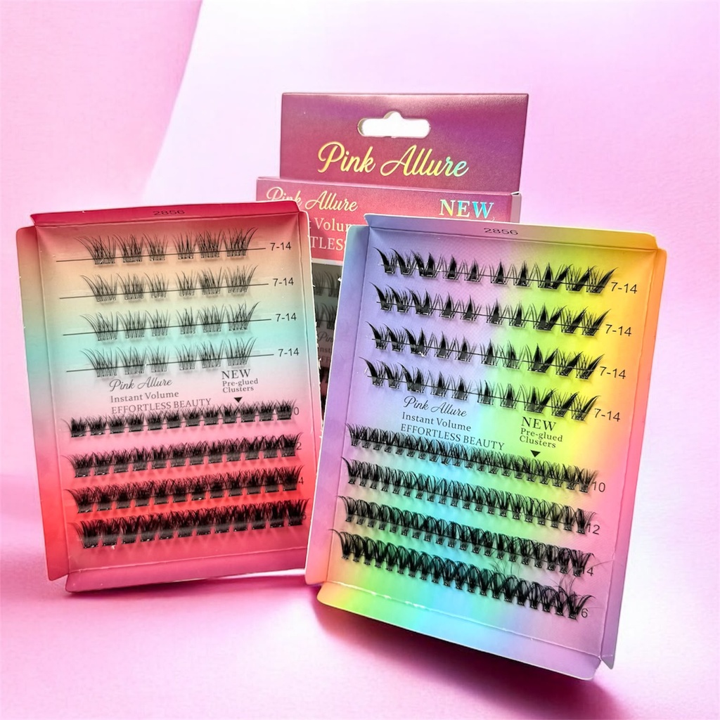 PESTAÑAS EN GRUPO DIY CLUSTER PINK ALLURE X1U. *6