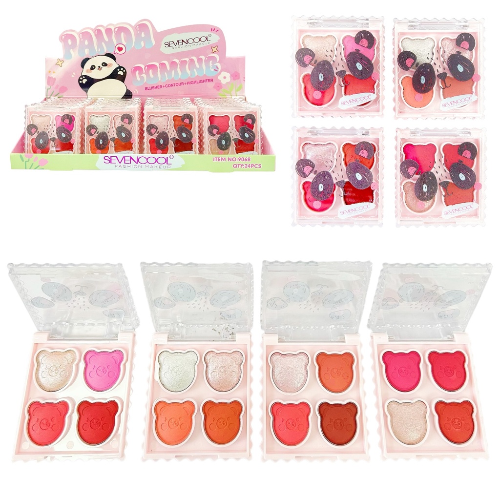 9068 PALETA BLUSH + CONTORNO + HIGHLIGHTER SEVENCOOL X1U. *24