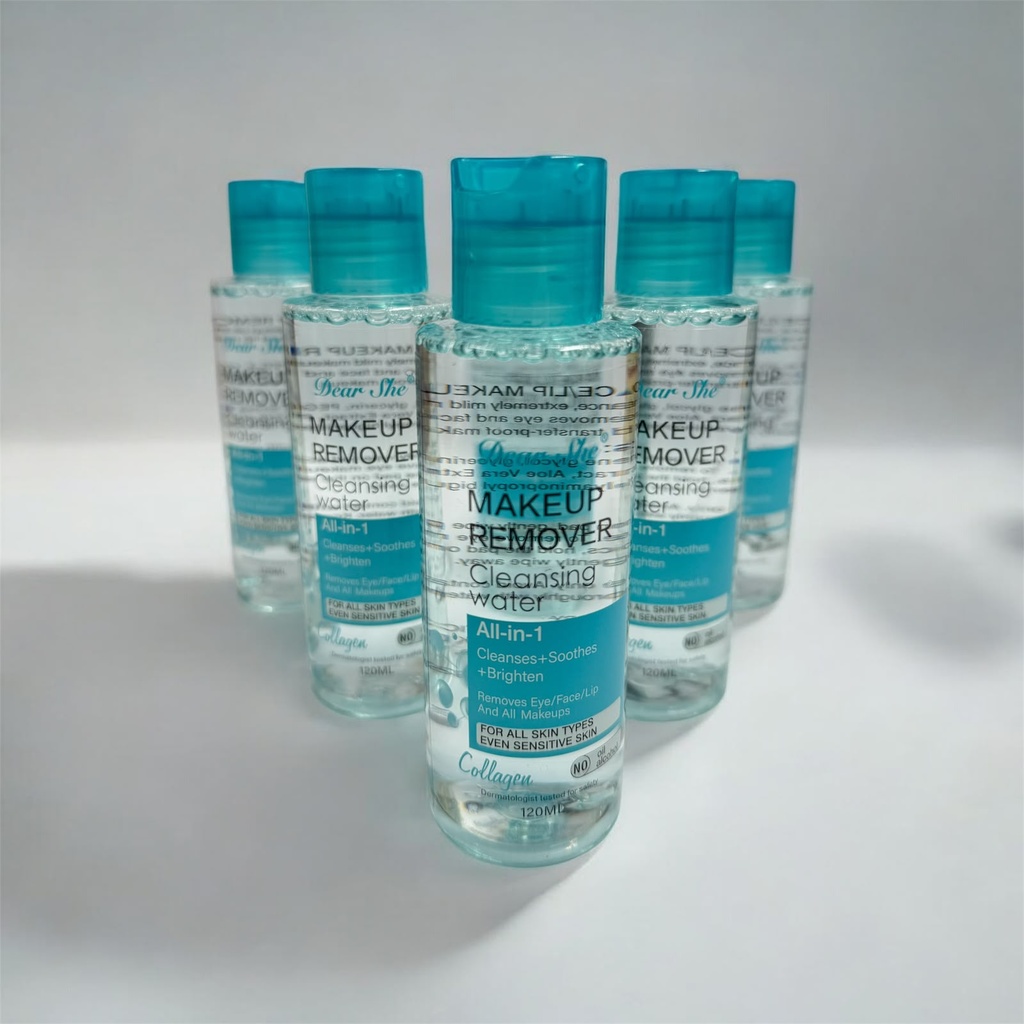 1402 REMOVEDOR DE MAQUILLAJE COLAGENO AZUL DEAR SHE 120ML X1U. *12