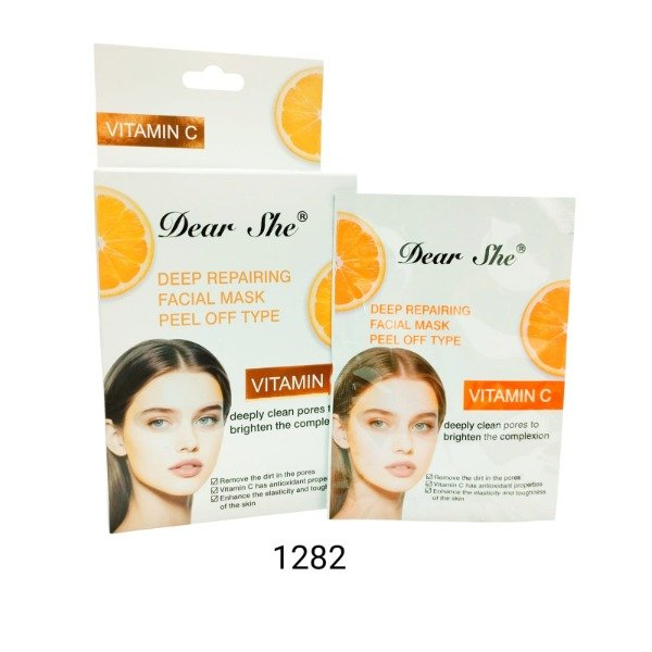 1282 MASCARILLA FACIAL PEEL OFF VITAMINA C DEAR SHE X1U