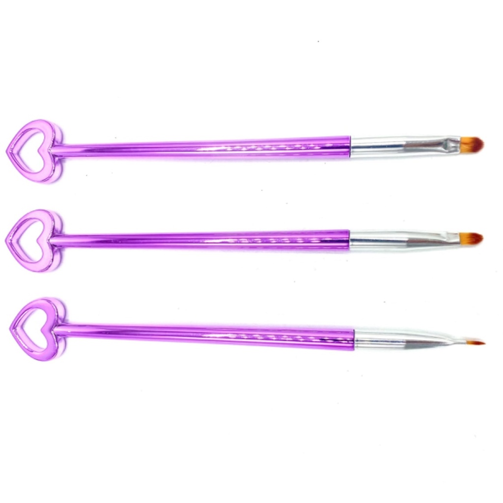 [PY-AF-2175] PINCEL MANICURA CORAZÓN 3PCS X1.