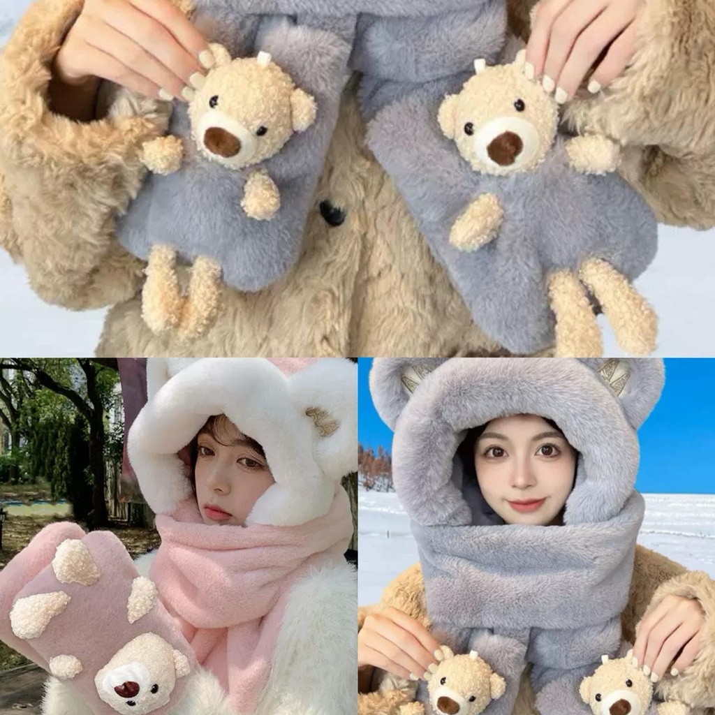 [PY-AE-122] GORRO-BUFANDA LARGA C/MANOPLA