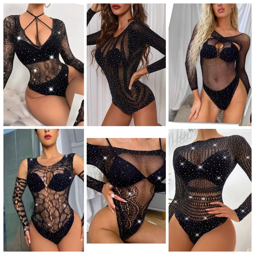 /3/4/5/6/7/8 BODY NEGRO CON STRASS X1U