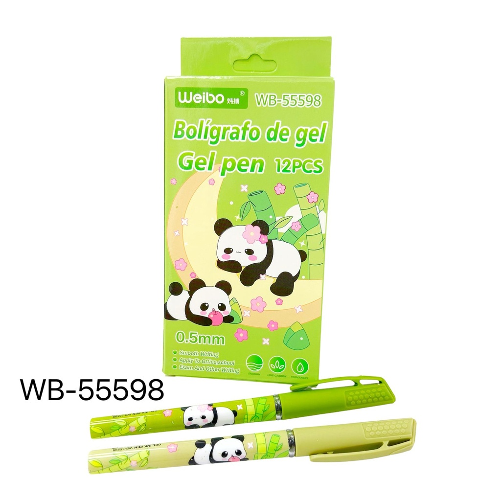 LAPICERA TINTA GEL X12PCS PANDA