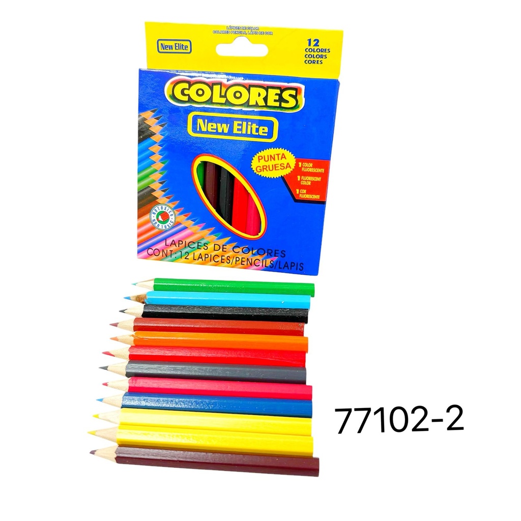 77102-2 LAPIZ DE COLOR X12PCS NEW ELITE X1U
