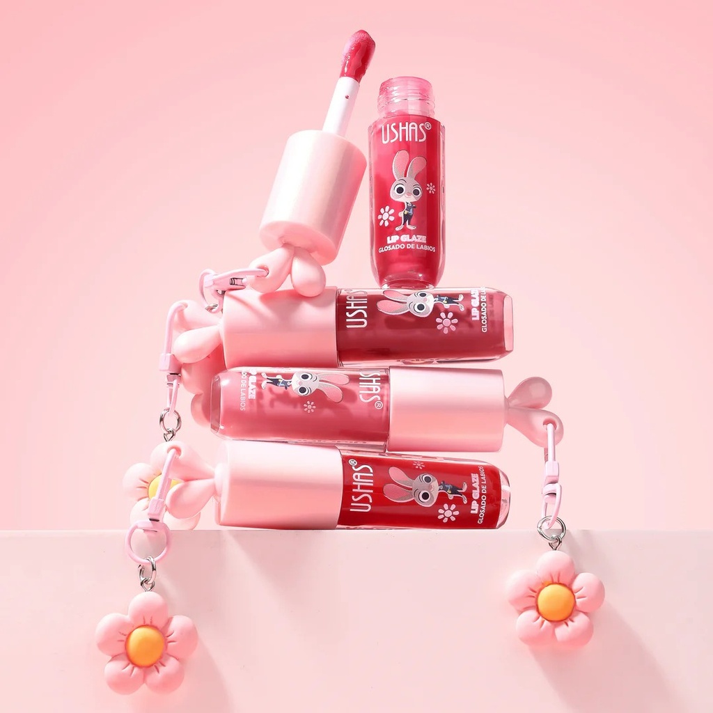 /UDS002-2/UDS002-3 LIP GLAZE ZOOTOPIA CON FLOR USHAS X1U