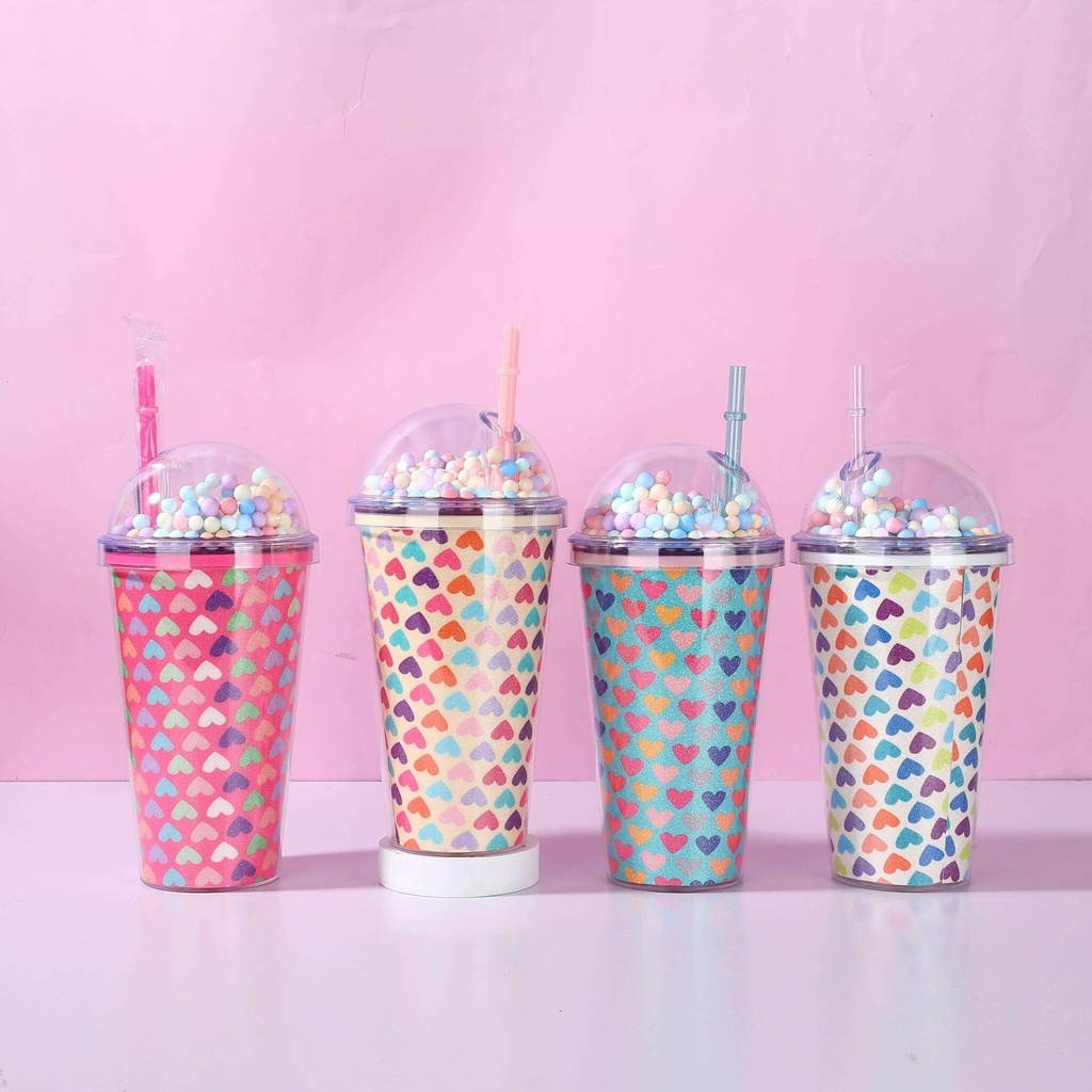 [PY-JL450439] VASO CON CORAZONES 450ML X1U