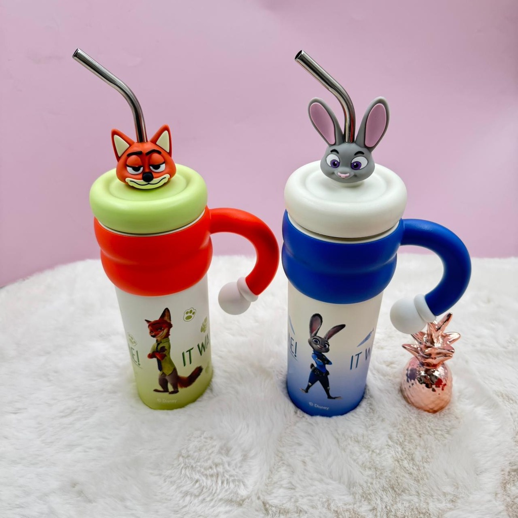 [PY-J6Y6608] VASO CON BOMBILLA ZOOTOPIA X1U.