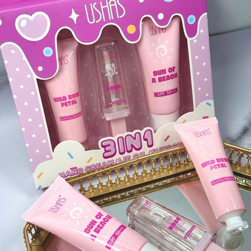 [PY-HA598-1] 3 EN 1 CREMA DE MANO+GLOSS+ PROTECTOR SOLAR USHAS.