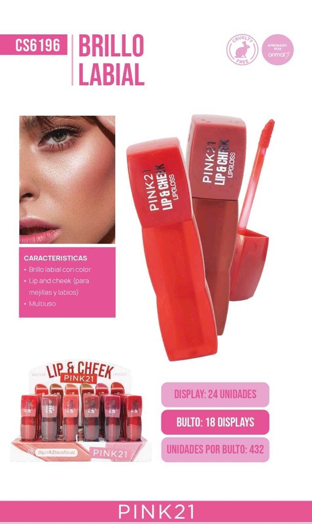 BRILLO LABIAL PINK 21 CS6196