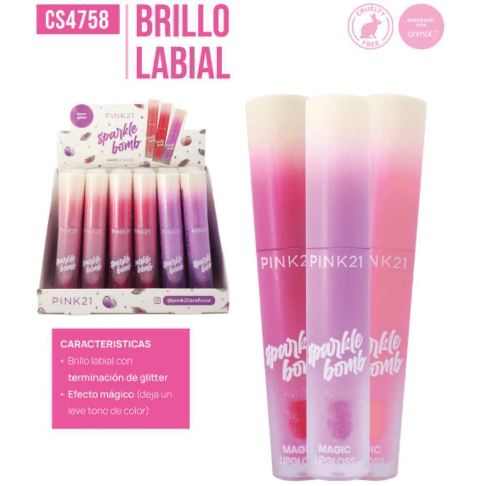 [PT-1413] Brillo labial Sparkle Bomb PINK21 CS4758
