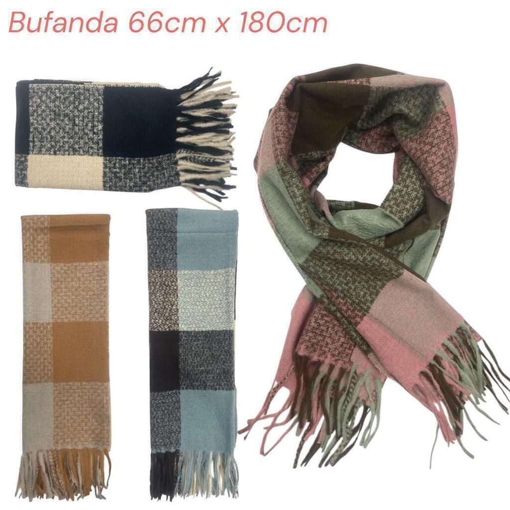[PT-0982] Bufanda rectangular con diseño cuadriculado