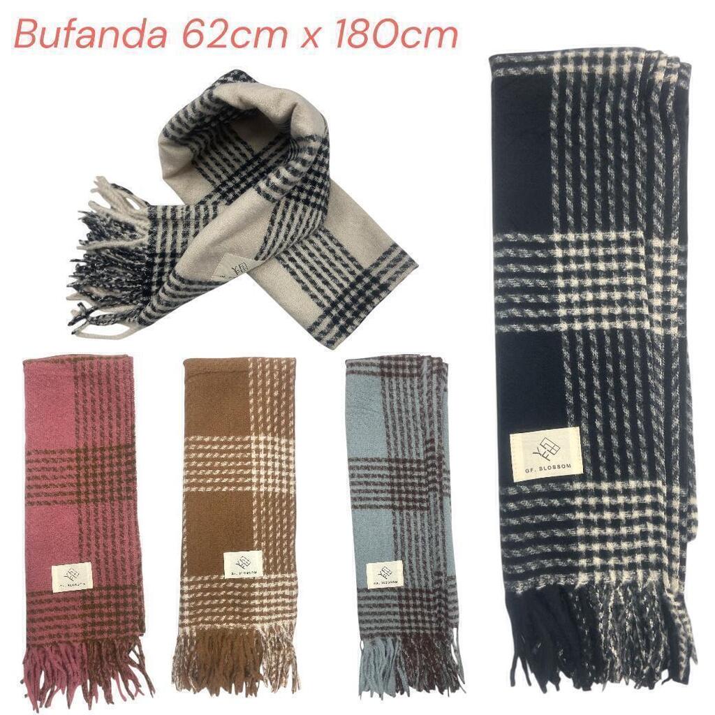 Bufanda rectangular con flecos
