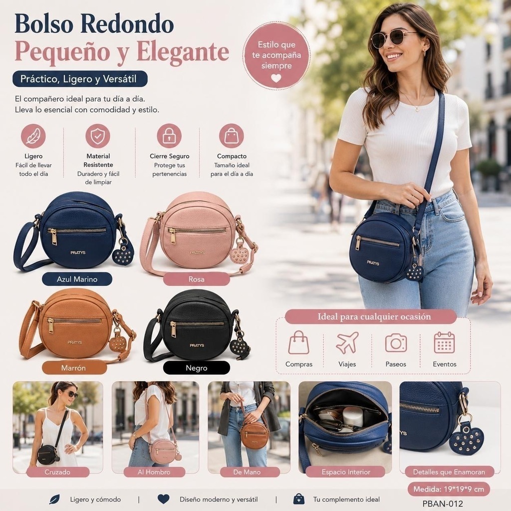 [PT-1308] CARTERA Bolso redondo pequeño y elegante