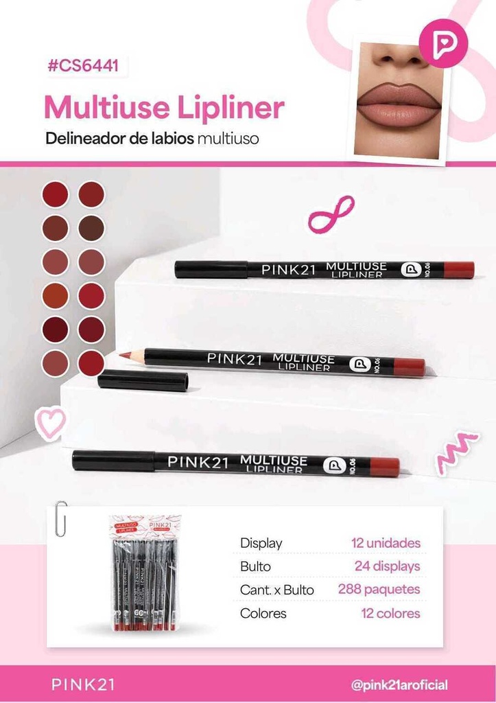 DELINEADOR PARA LABIOS PINK21 CS6441