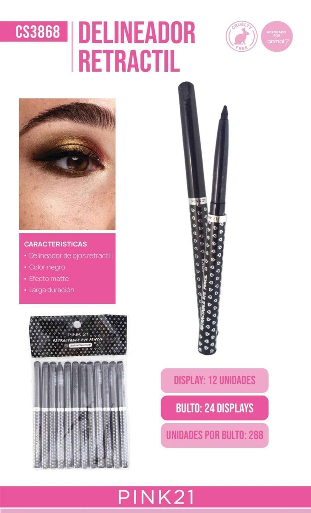DELINEAOR PARA OJOS RETRACTIL PINK21 CS3868
