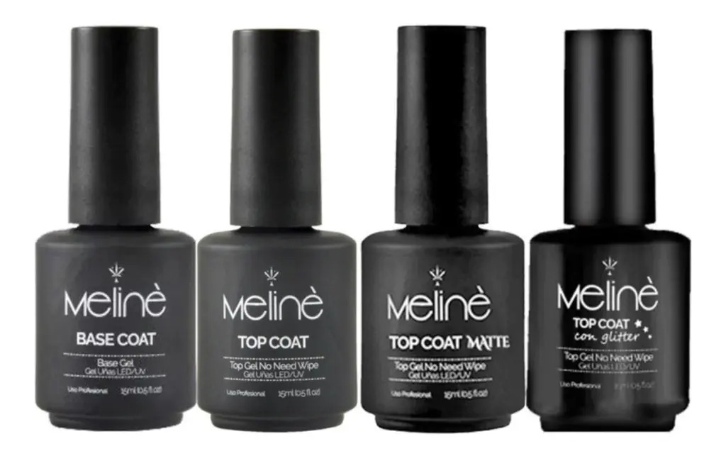 ESMALTE TOP COAT Y BASE COAT SEMIPERMANENTE MELINE