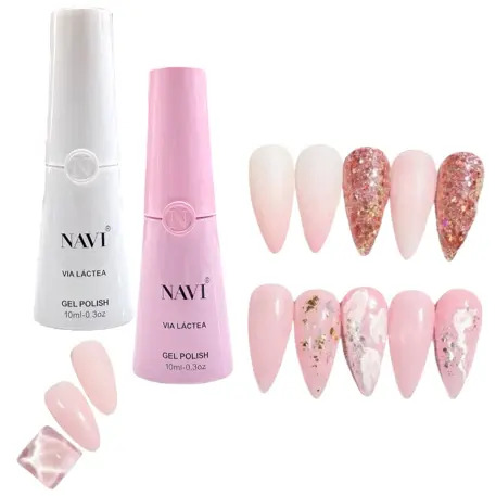 ESMALTE VIA LACTEA SEMIPERMANENTE NAVI 10ML BLANCO/ROSA24
