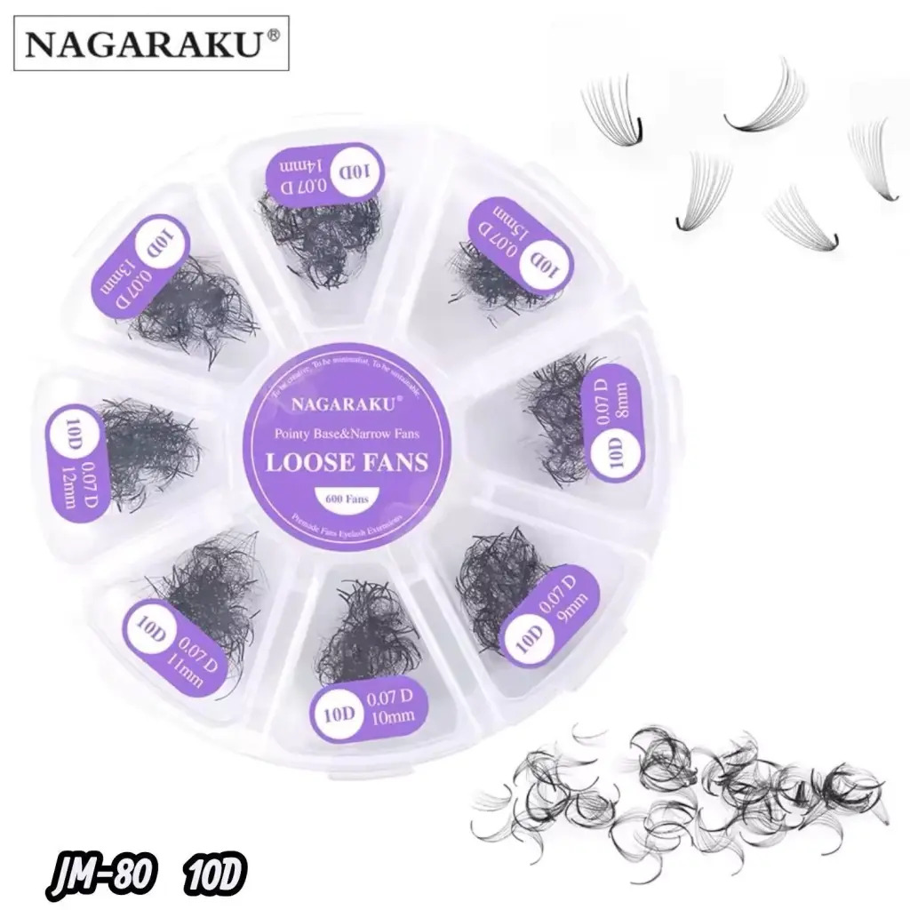 [PT-0119] EXTENSIONES DE PESTAÑA NAGARAKU POINTY BASE NARROW FANS 10D 0.07D 8-15MM 600FANS