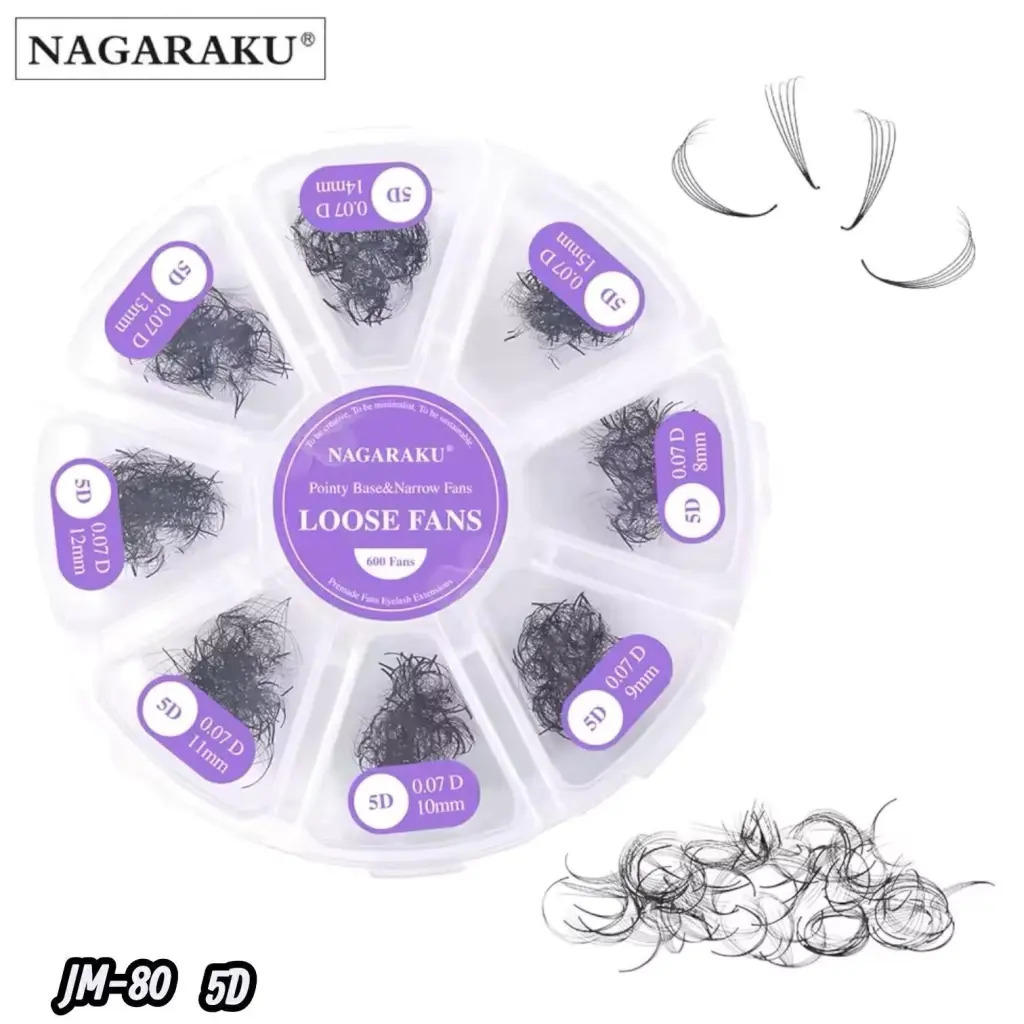 EXTENSIONES DE PESTAÑA NAGARAKU POINTY BASE NARROW FANS 5D 0.07D 8-15MM 600FANS
