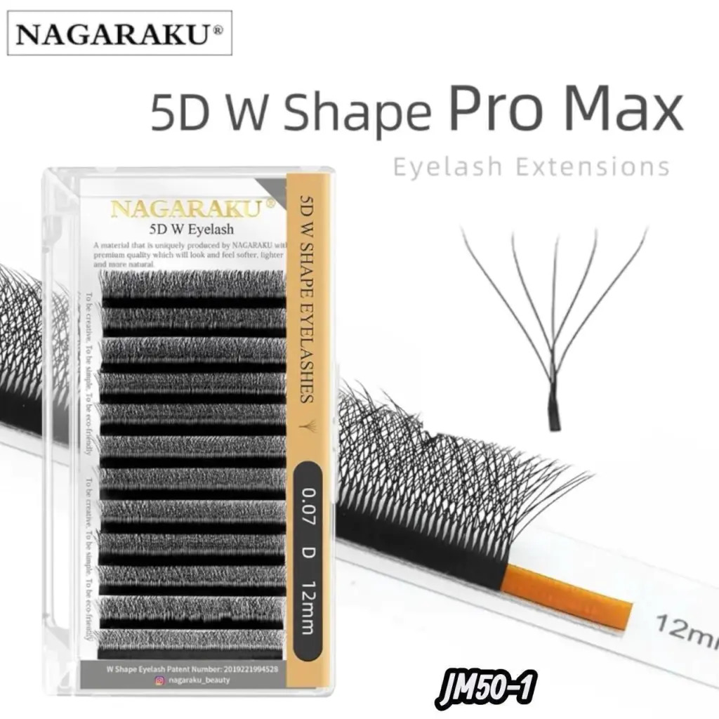 EXTENSIONES DE PESTAÑA TECNOLOGICA 5D W PRO MAX NAGARAKU 0.07D MEDIDA UNICA CD: JM-50-1