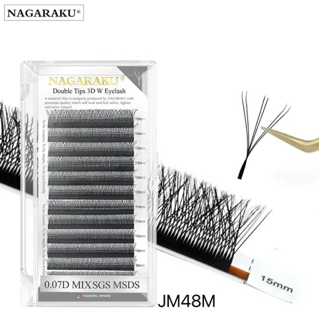 EXTENSIONES DE PESTAÑA TECNOLOGICA DOUBLE TIPS 3D W NAGARAKU 0.07D MIX