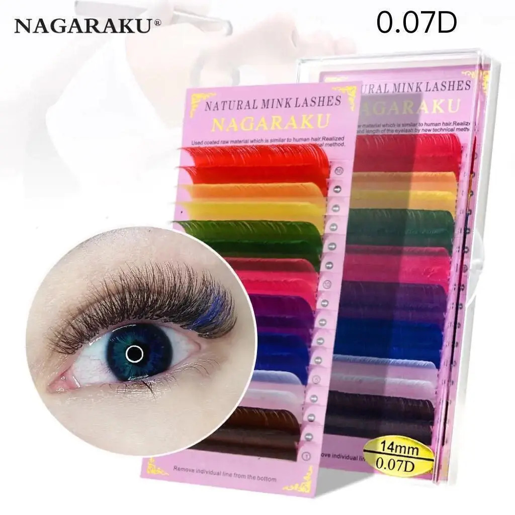 EXTENSIONES DE PESTAÑAS COLOR NAGARAKU 0.07D MEDIDA UNICA