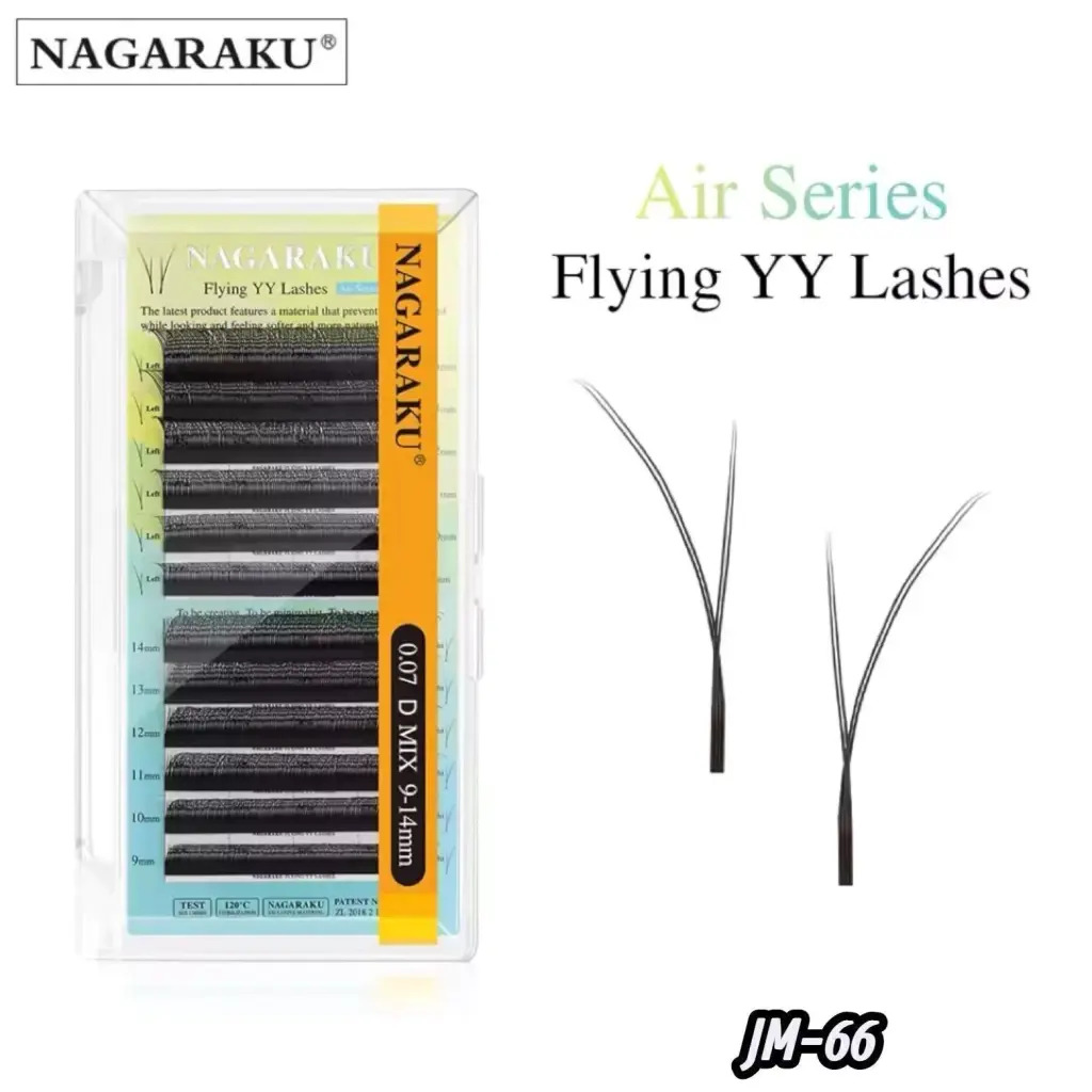 EXTENSIONES DE PESTAÑAS NAGARAKU FLYING YY LASHES 0.07D MIX 9-14MM CD: JM-66