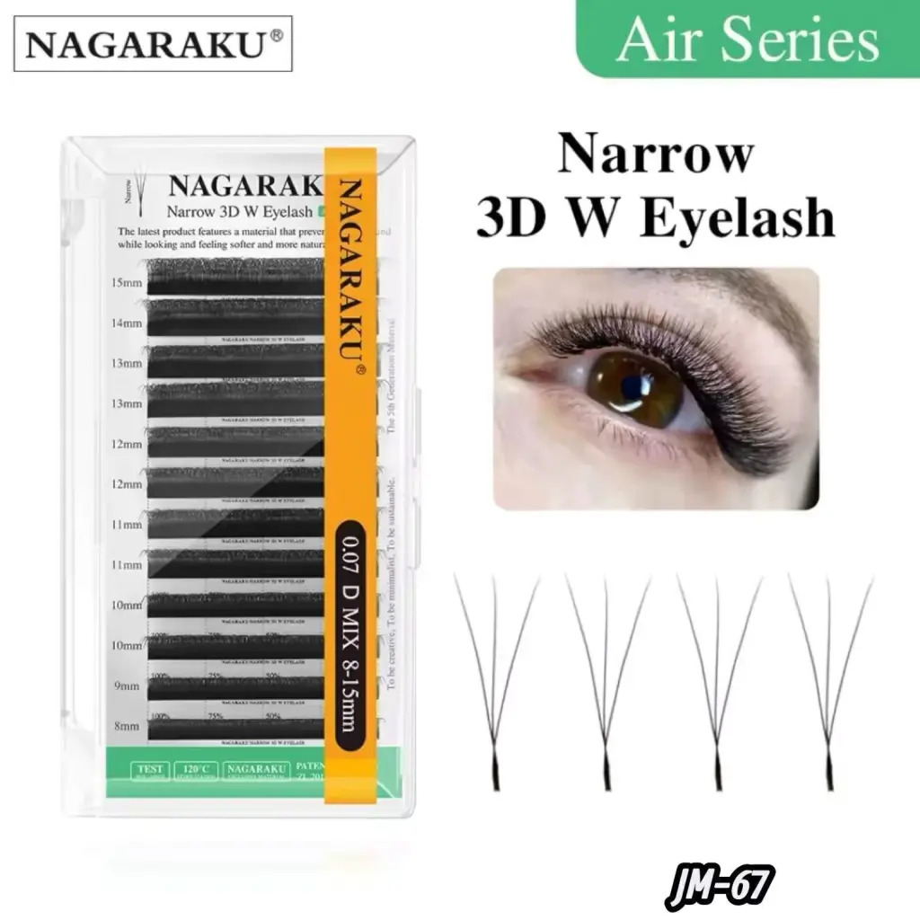 EXTENSIONES DE PESTAÑAS NAGARAKU NARROW 3D W EYELASH 0.07D MIX 8-15MM CD: JM-67