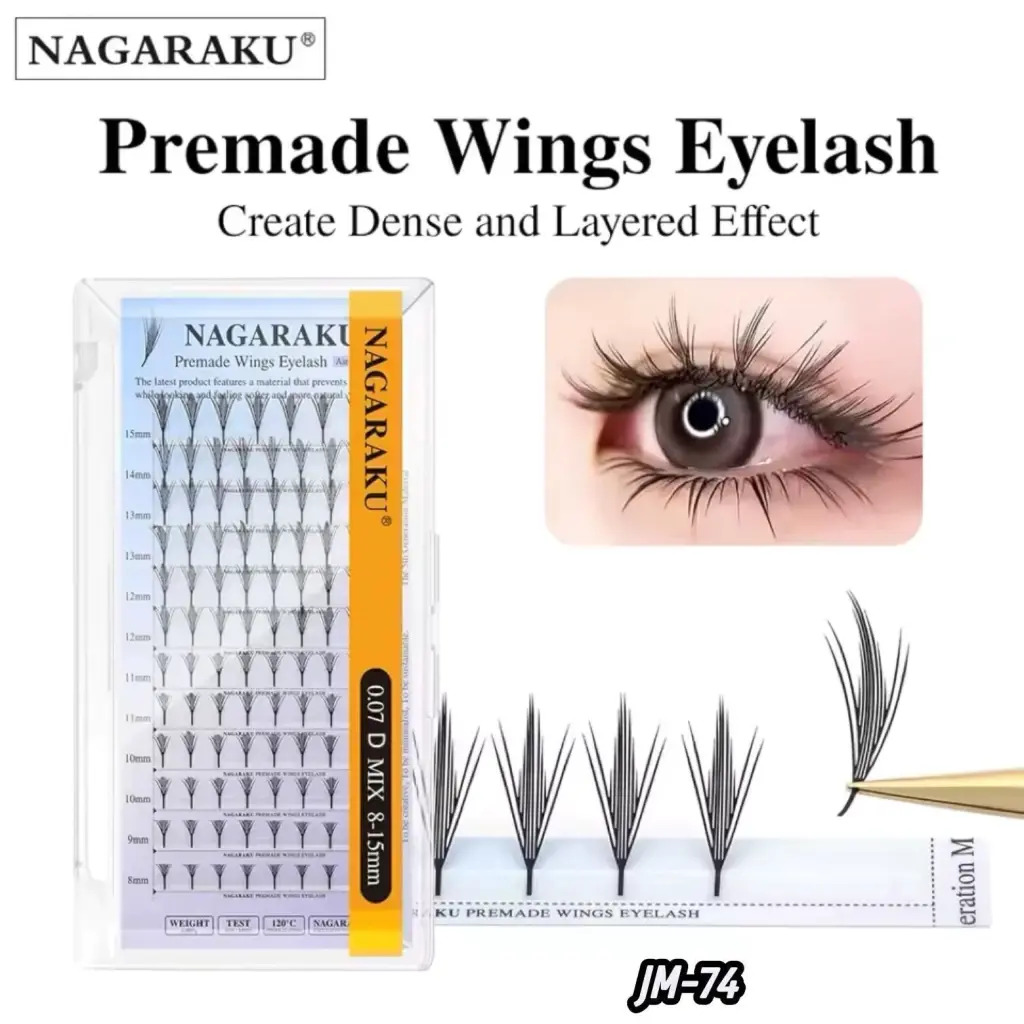 [PT-0126] EXTENSIONES DE PESTAÑAS PREMADE WINGS NAGARAKU 0.07 D 8-15MM MIX CD: JM-74
