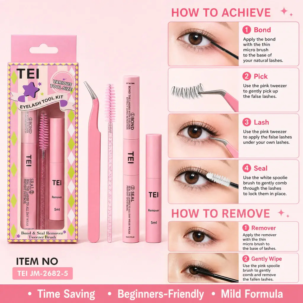KIT PEGAMENTO PARA EXTENSIONES DE PESTAÑAS TEI CD: JM-2682-5