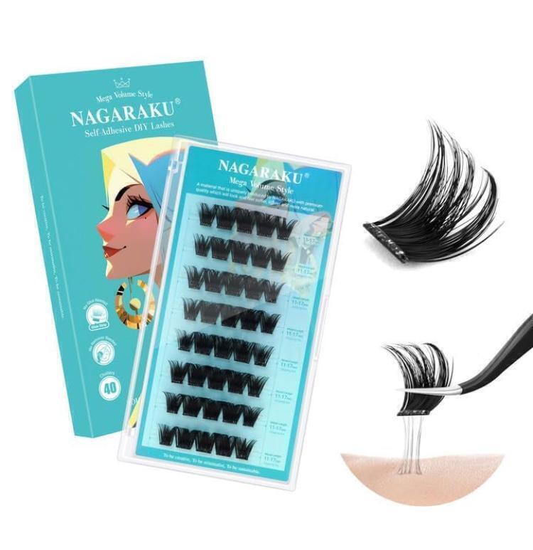 Kit Pestañas Autoadhesivas + Pinza Nagaraku SA-DIY-016 MEGA VOLUME STYLE