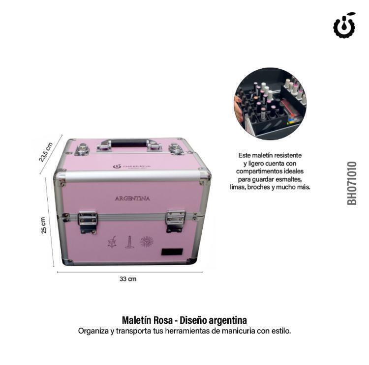 Maletín para manicura 33x25x25 BH012006-ROSA