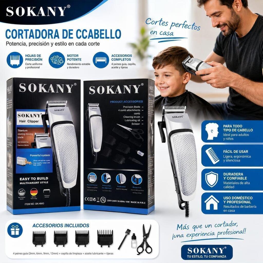 Máquina cortadora de cabello Sokany
