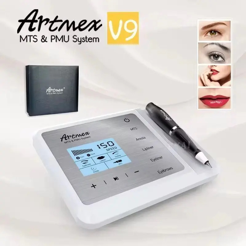 MAQUINA DE TATUAJE DE MAQUILLAJE PERMANENTE ARTMEX V9, SISTEMA MTS PMU