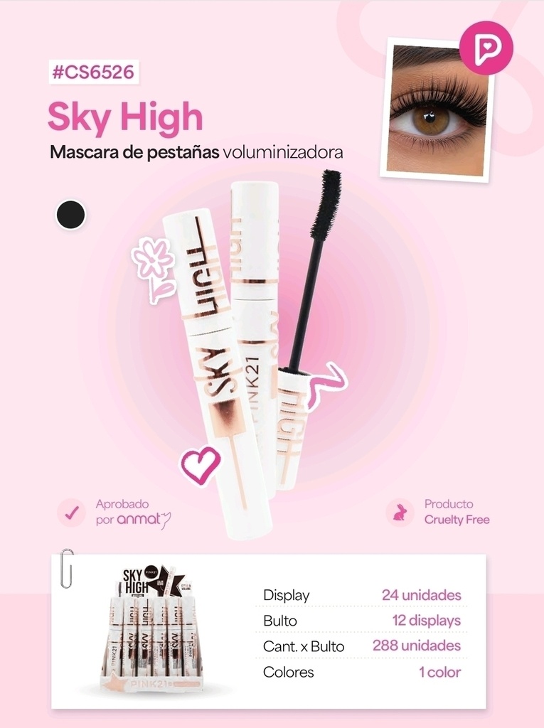 Mascara de pestañas PINK 21 CS6526