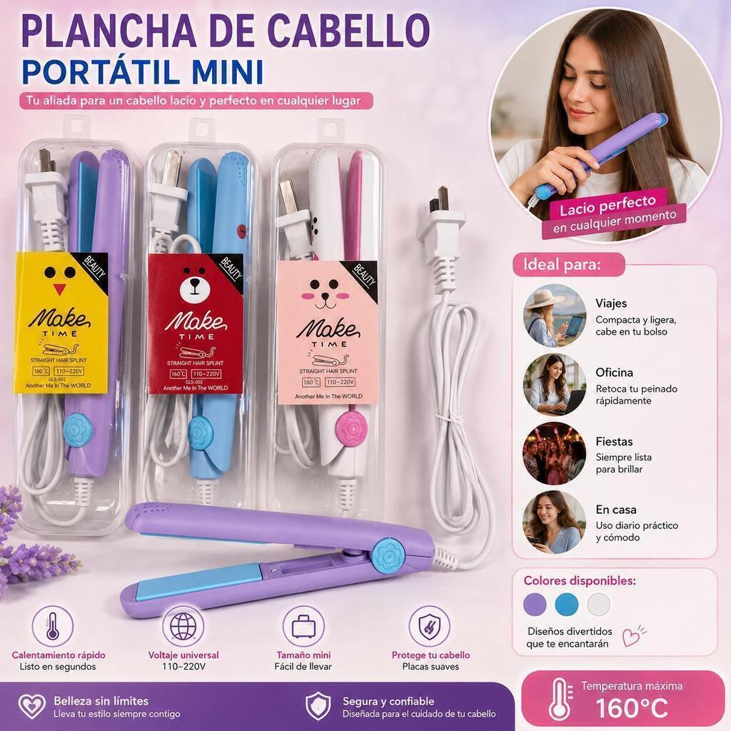 Mini Plancha de Pelo Para Viajes