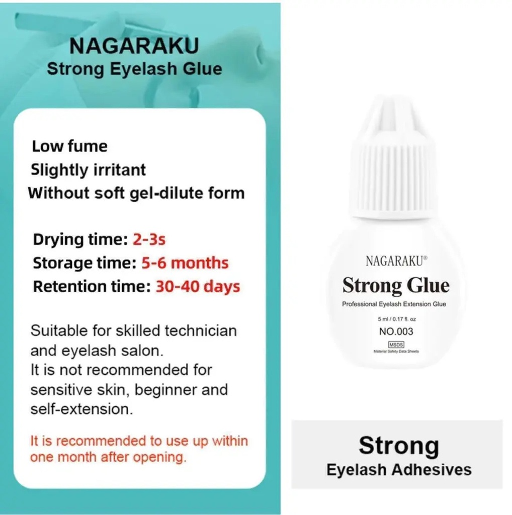 Pegamento Nagaraku 5 Ml Para Extension De Pestañas Strong Color Negro