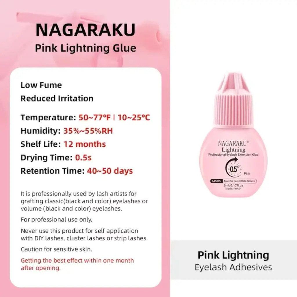 Pegamento Nagaraku LIGHTNING GLUE Para Extensiones De Pestañas 5 ML