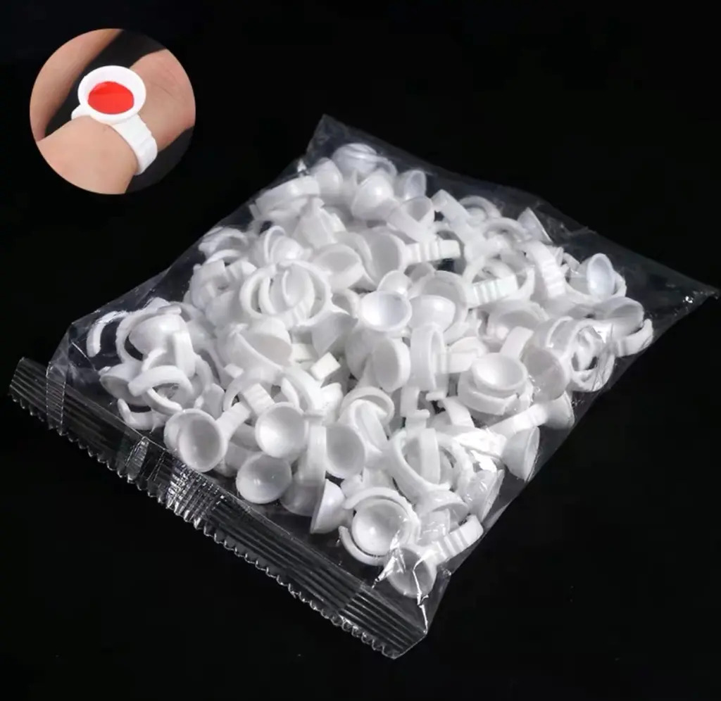 PESTAÑAS X100 ANILLOS PARA TINTE MICROBLADING O PEGAMENTO DE EXTENSION DE PESTAÑAS
