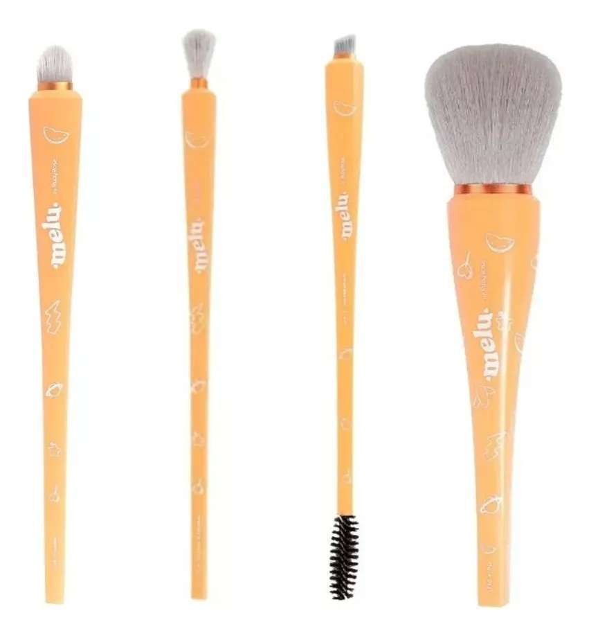 Pincéis Para Maquiagem Melu By Ruby Rose Laranja