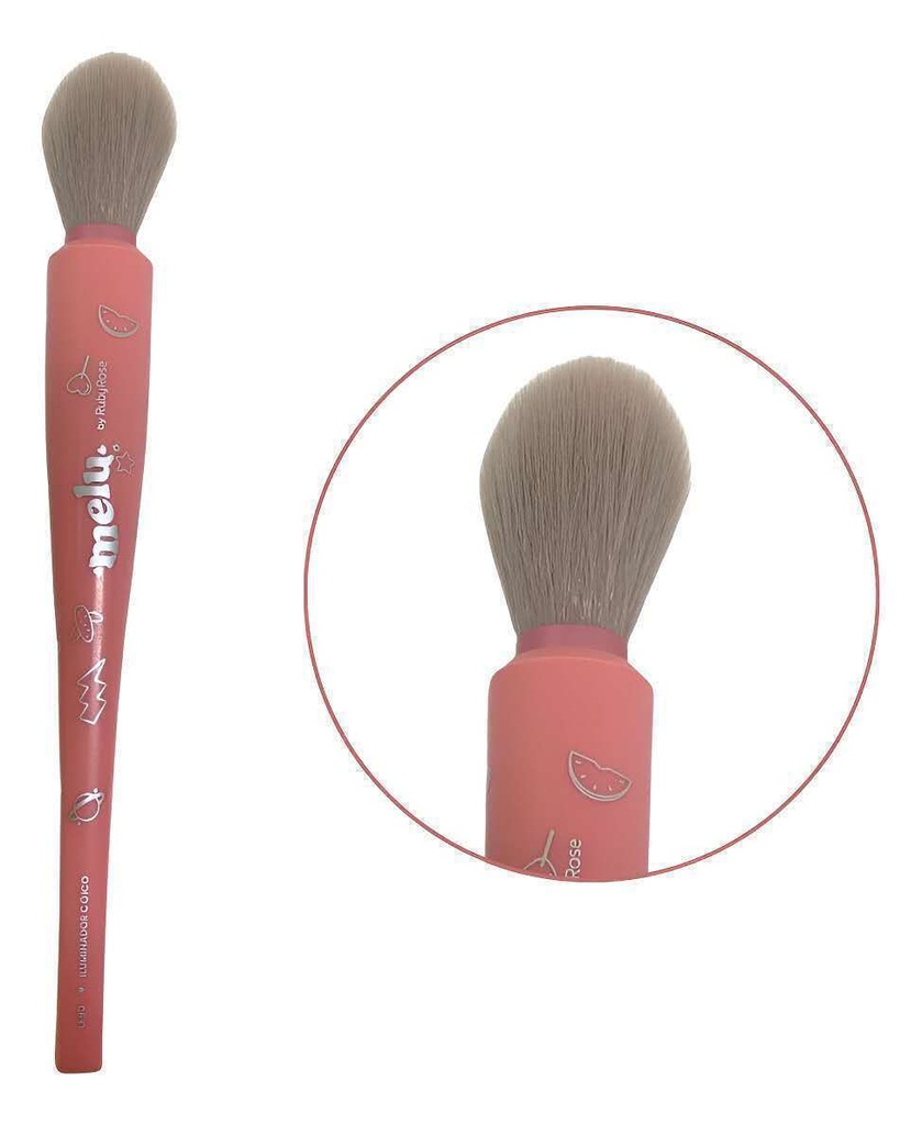 Pincel Para Iluminador Cônico Melu By Ruby Rose Lf90 Rosa