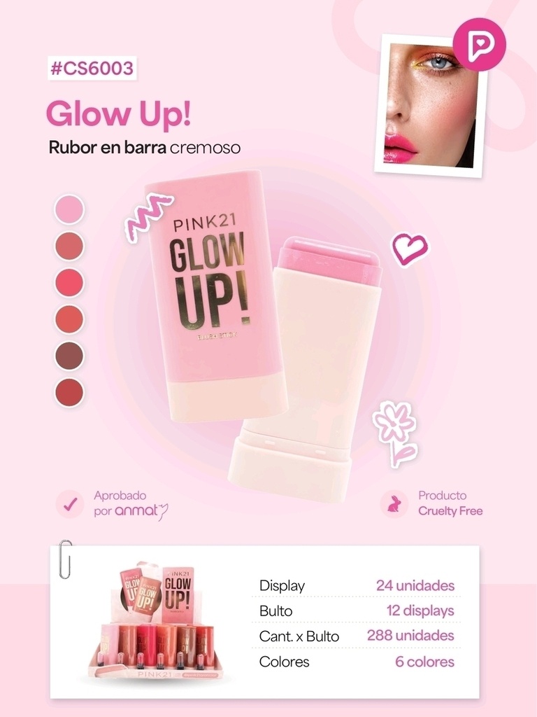 [PT-1437] RUBOR EN BARRA CREMOSO PINK21 CS6003