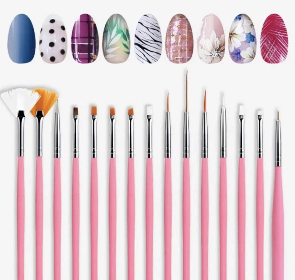 SET DE PINCELES X15 PARA UÑAS