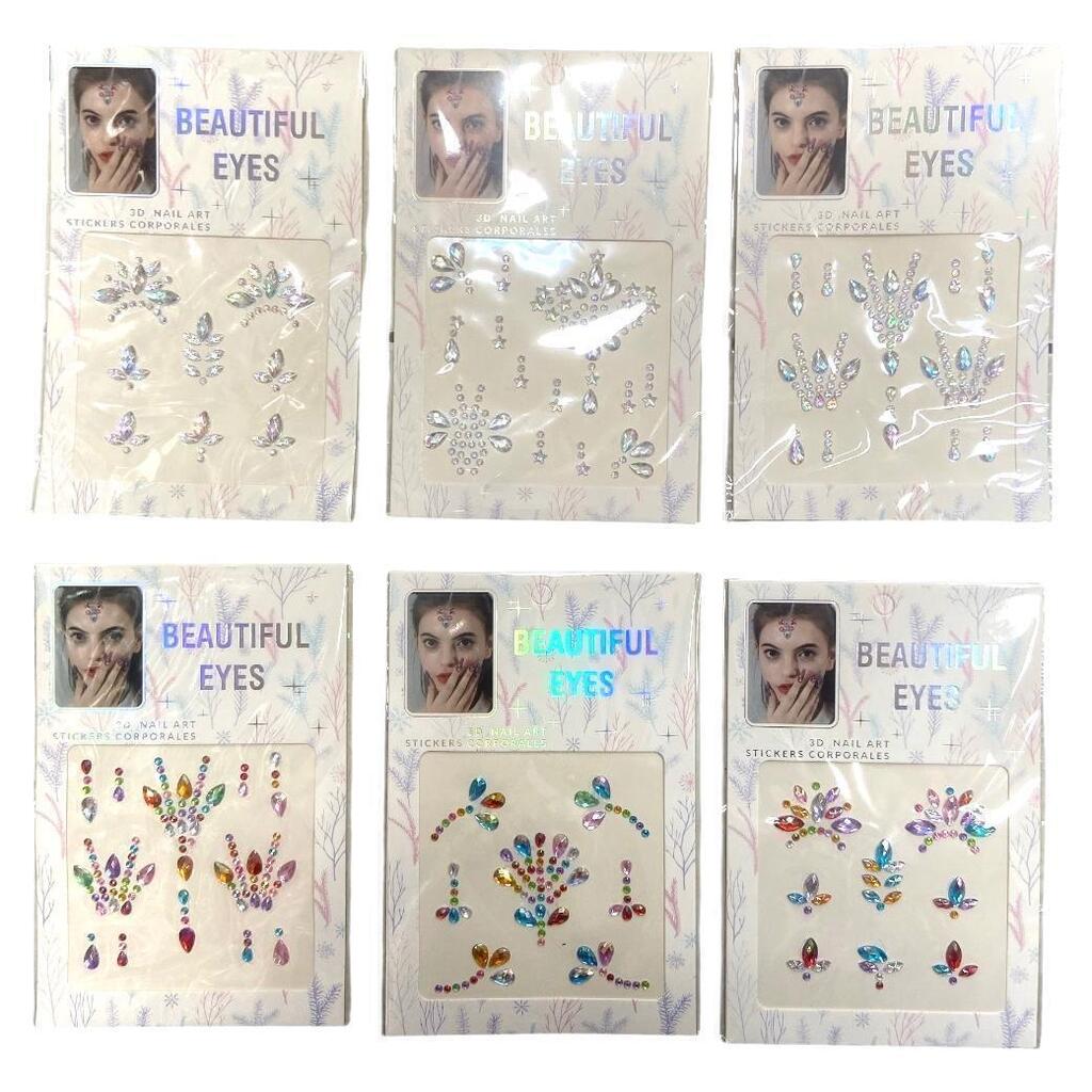 Strass Gemas Autoadhesivas Rostro Cara Brillan 985551