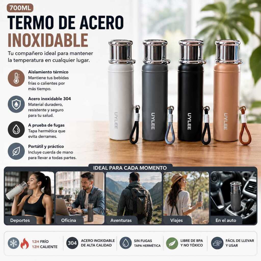 Termo de acero inoxidable 700ml 990199