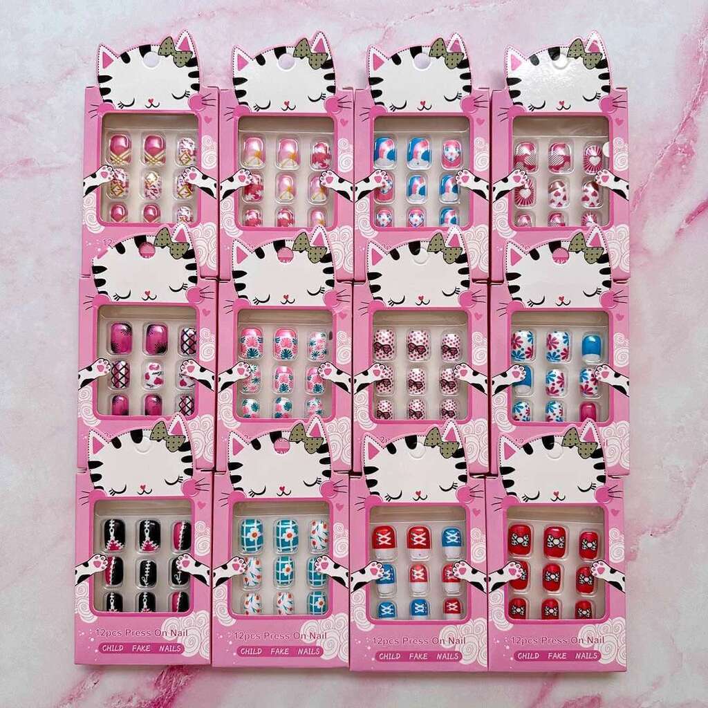 Uñas Postizas Para Niñas Infantil Con Pegameto