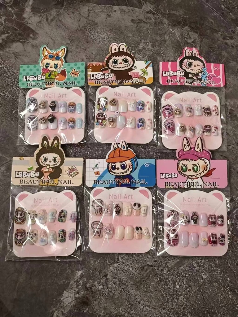 Uñas Postizas Para Niñas Infantil Con Pegameto PAQUETE 12U 800033